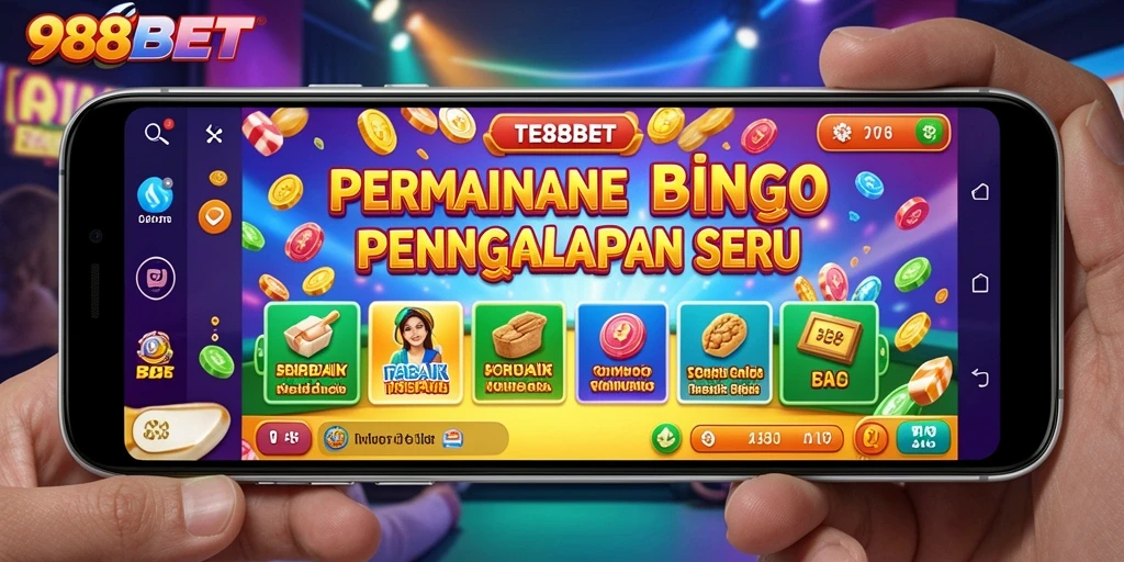 Gameplay seru dalam aplikasi Bingo 988BET yang penuh warna.