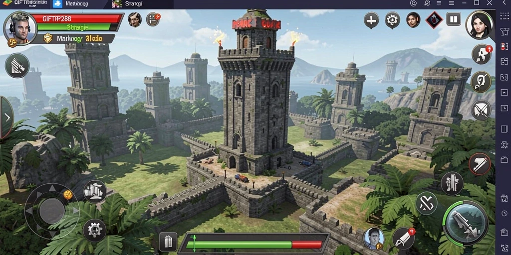Tangkapan layar gameplay GIFTRP288 menampilkan aksi menara yang intens dan menawan.