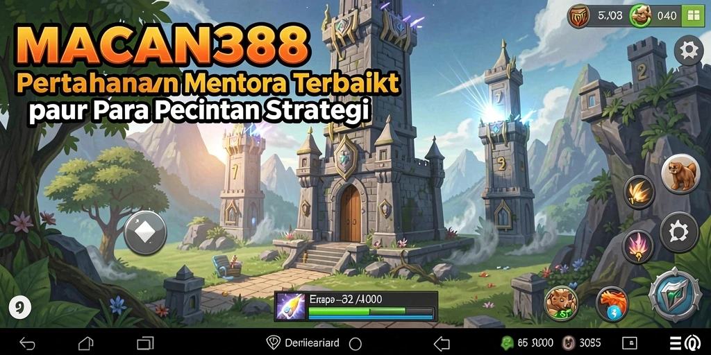 Screenshot menampilkan gameplay seru dan menara yang beragam di MACAN388.