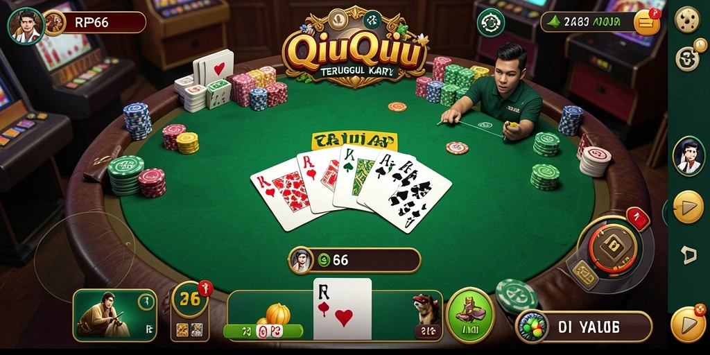 Tampilan gameplay menarik dari RP66 dengan kartu QiuQiu.